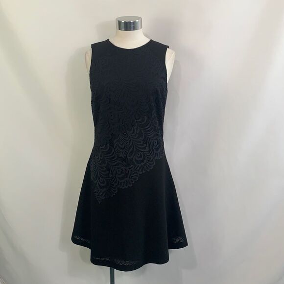 Sandro black lace flare bottom dress - Picture 1 of 10